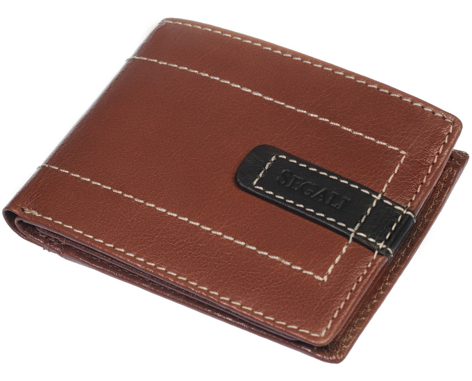 Pánská peněženka kožená SEGALI 70078 tmavý koňak