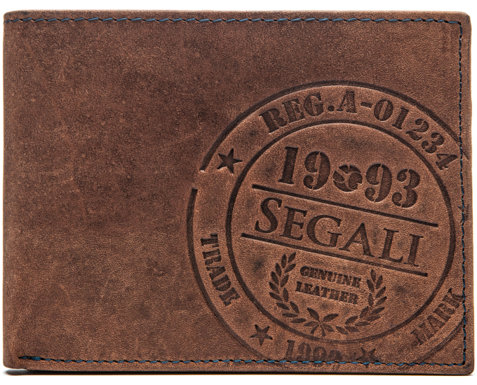 Pánská kožená peněženka SEGALI 614826 tm. hnědá