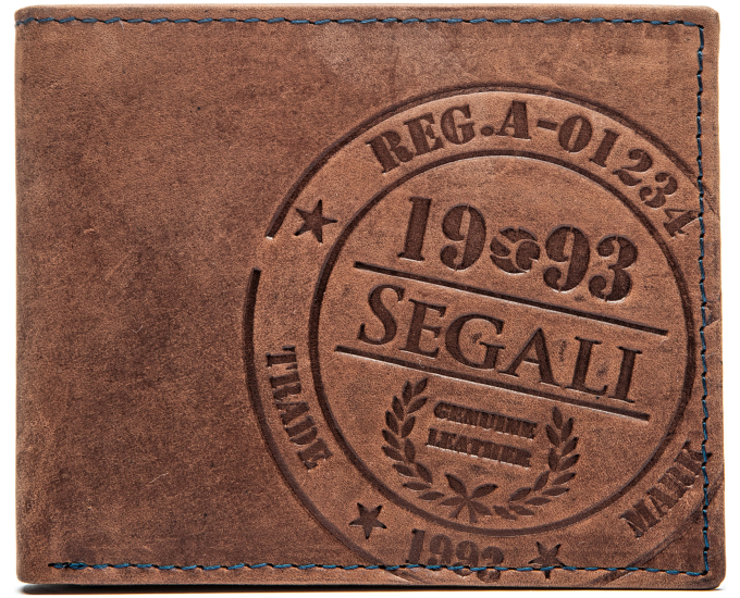 Pánská kožená peněženka SEGALI 614827 A tm. hnědá