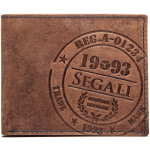 Pánská kožená peněženka SEGALI 614827 A tm. hnědá