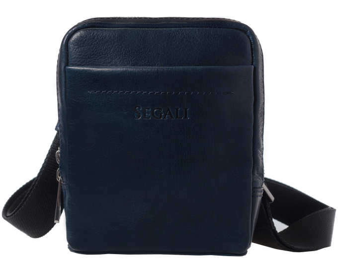 Pánská kožená taška přes rameno SEGALI 2012 tmavě modrá