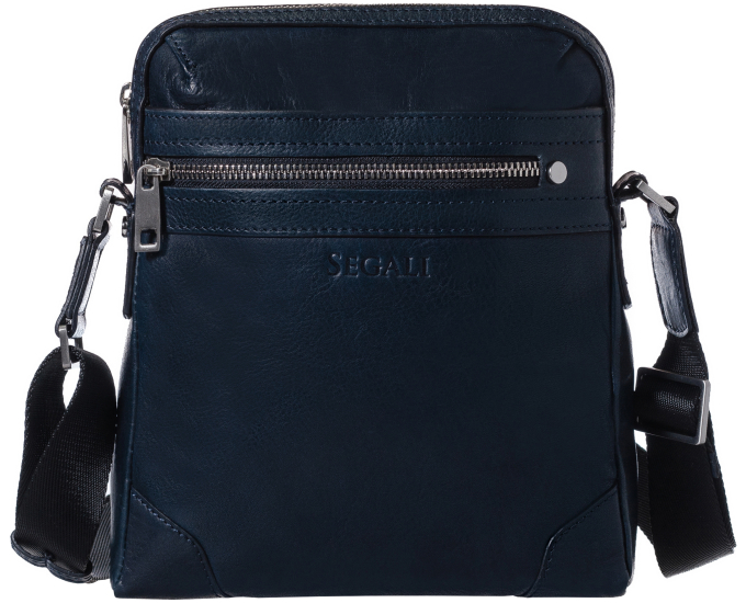 Pánský kožený crossbag SEGALI 346 tm. modrý