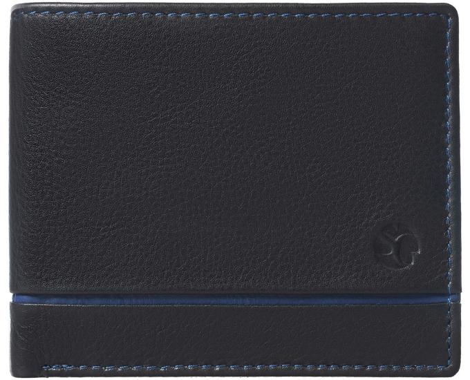 Pánská kožená peněženka SEGALI 1806 černá/modrá