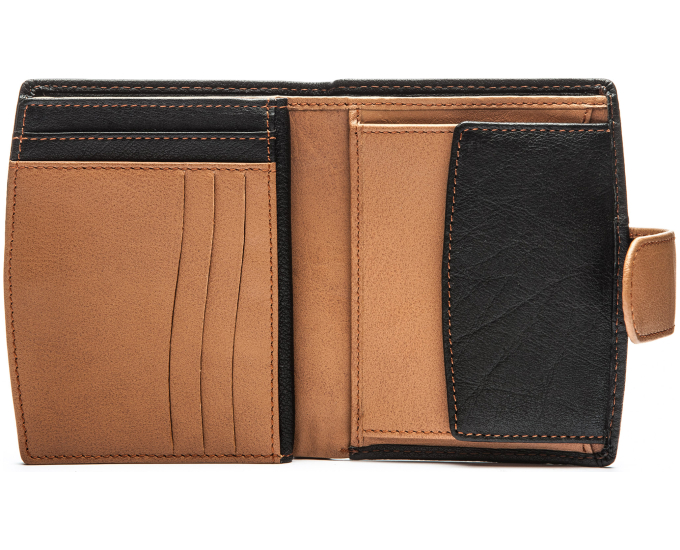 Dámská kožená peněženka SEGALI 61071 černá/koňaková