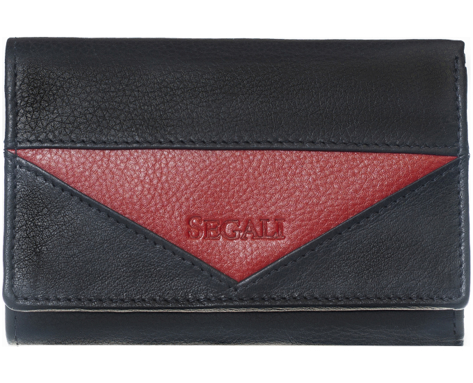Dámská kožená peněženka SEGALI 7020 černá/červená
