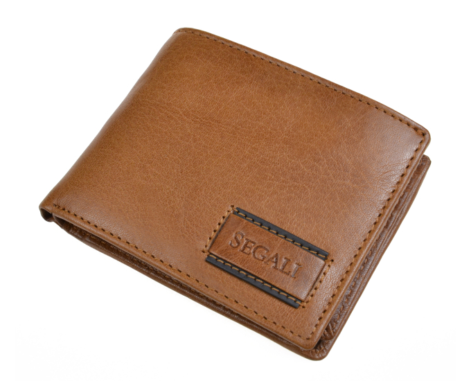 Pánská kožená peněženka SEGALI 70076 lt. koňak