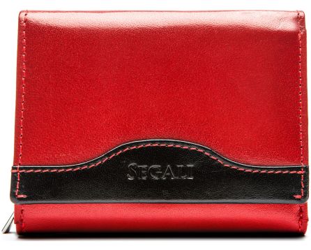 Dámská kožená peněženka SEGALI 61420 červená/černá