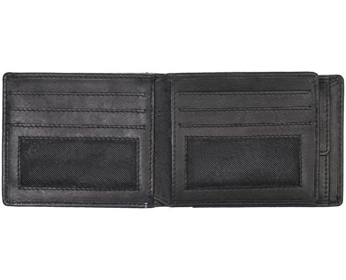 Pánská kožená peněženka SEGALI 2737 černá/tyrkysová