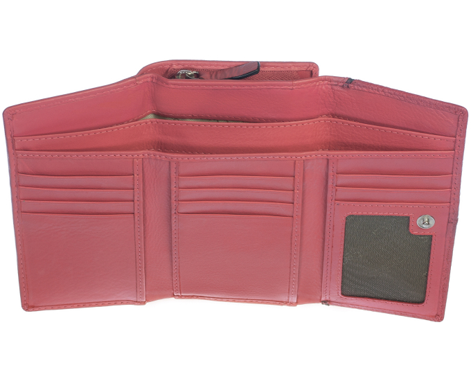Dámská kožená peněženka SEGALI 3319 nappa růžová/černá