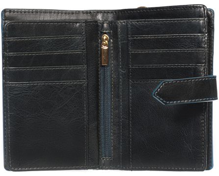 Dámská kožená peněženka SEGALI 3743 černá/modrá
