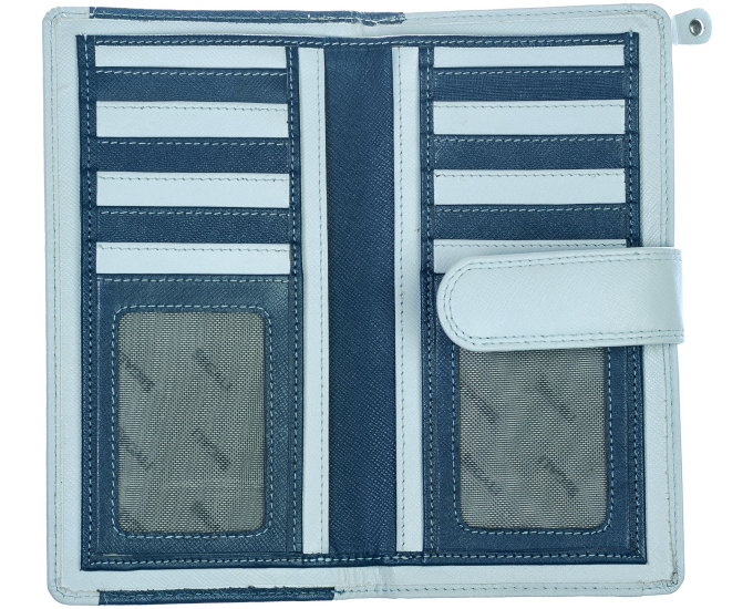 Dámská kožená peněženka SEGALI 668 N saffiano modrá/lehce modrá