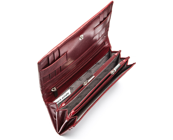 Dámská kožená peněženka SEGALI 6362V05 cherry red