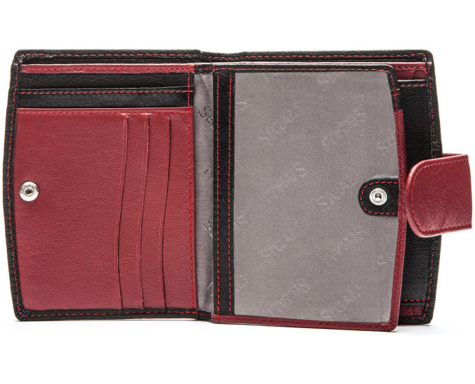 Dámská kožená peněženka SEGALI 61071 černá/červená