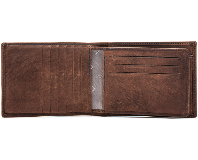 Pánská kožená peněženka SEGALI 614818 B tm. hnědá
