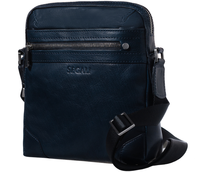 Pánský kožený crossbag SEGALI 346 tm. modrý