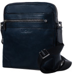 Pánský kožený crossbag SEGALI 346 tm. modrý