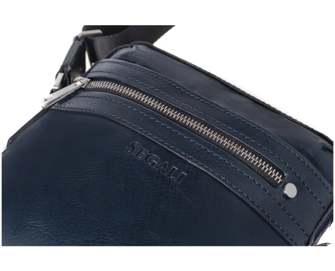 Pánský kožený crossbag SEGALI 346 tm. modrý