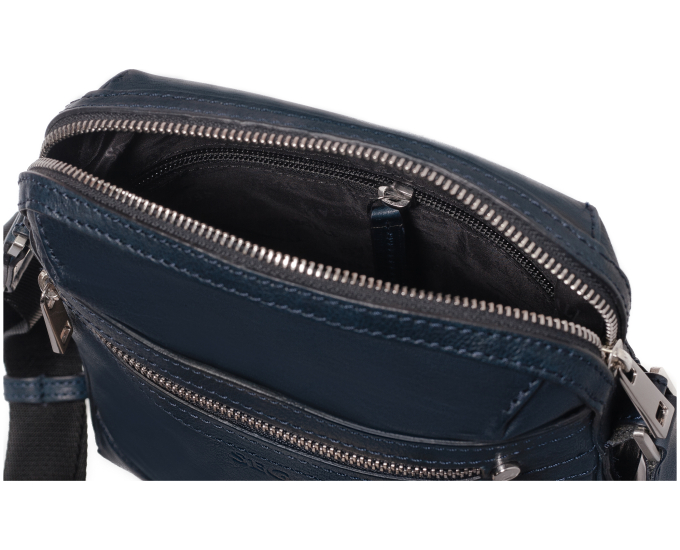 Pánský kožený crossbag SEGALI 346 tm. modrý