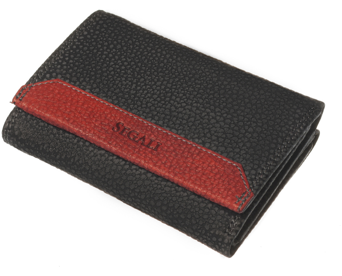 Dámská kožená peněženka SEGALI 100 černá/červená WO