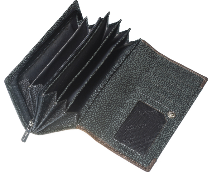 Dámská kožená peněženka SEGALI 61288 WO černá/hnědá