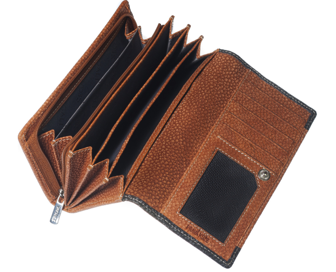 Dámská kožená peněženka SEGALI 61288 WO oranžová/černá