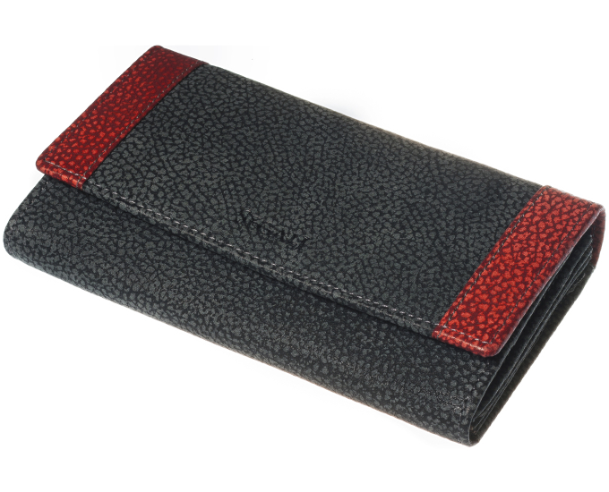 Dámská kožená peněženka SEGALI SG 61288 WO černá/červená
