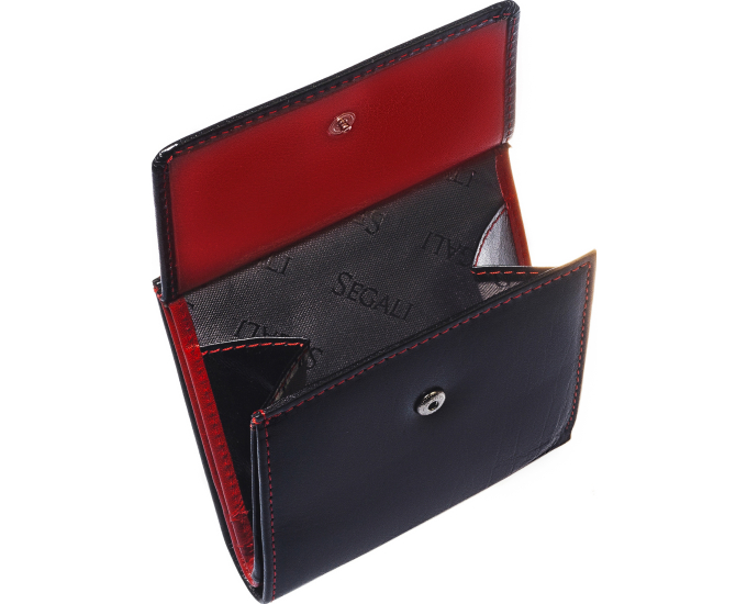 Dámská peněženka kožená SEGALI 60337 černá/červená