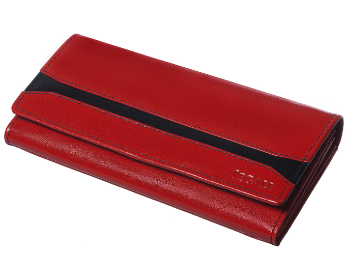 Dámská kožená peněženka SEGALI 2025 A červená/černá