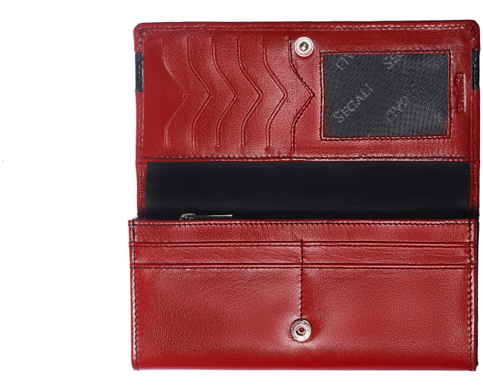 Dámská kožená peněženka SEGALI 2025 A červená/černá