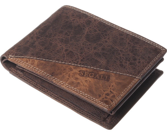 Pánská peněženka kožená SEGALI 1606 lunar hnědá