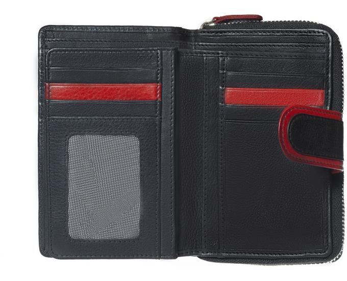 Dámská kožená peněženka SEGALI 1619 B černá/červená