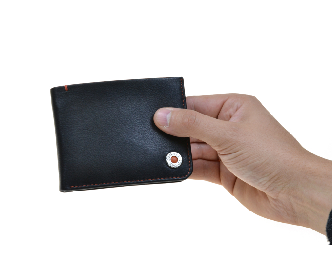 Pánská kožená peněženka SEGALI 4992 černá/oranžová