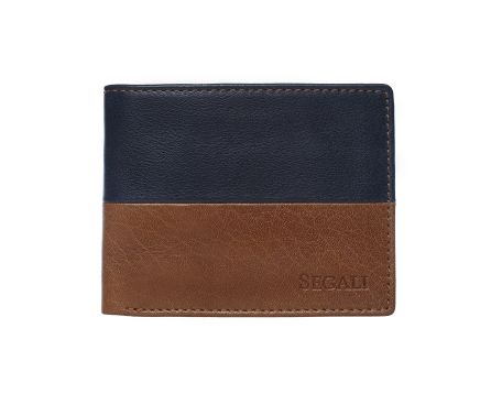 Pánská peněženka kožená SEGALI 80892 koňak/modrá