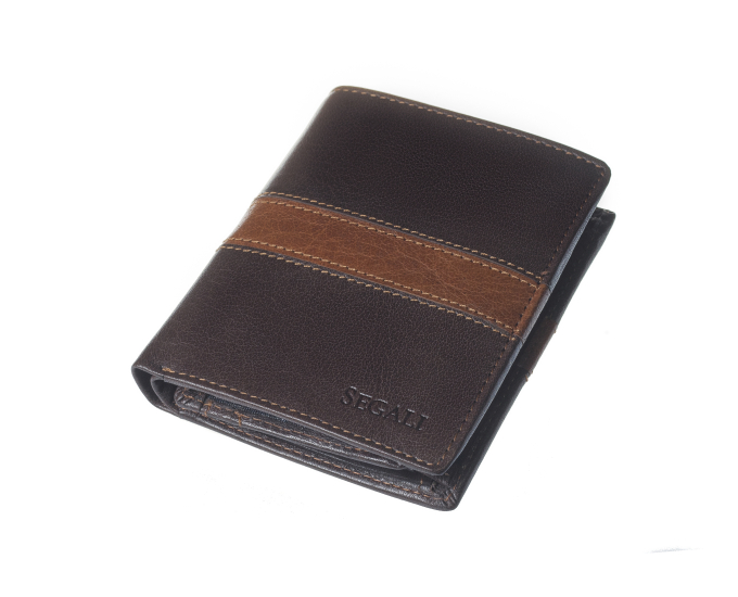 Pánská kožená peněženka SEGALI 81095 hnědá/tan