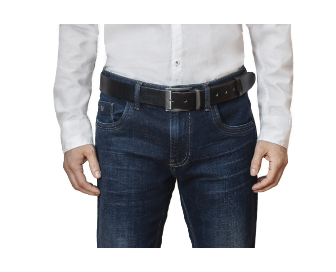 Pánský opasek kožený SEGALI jeans F7/PR černý