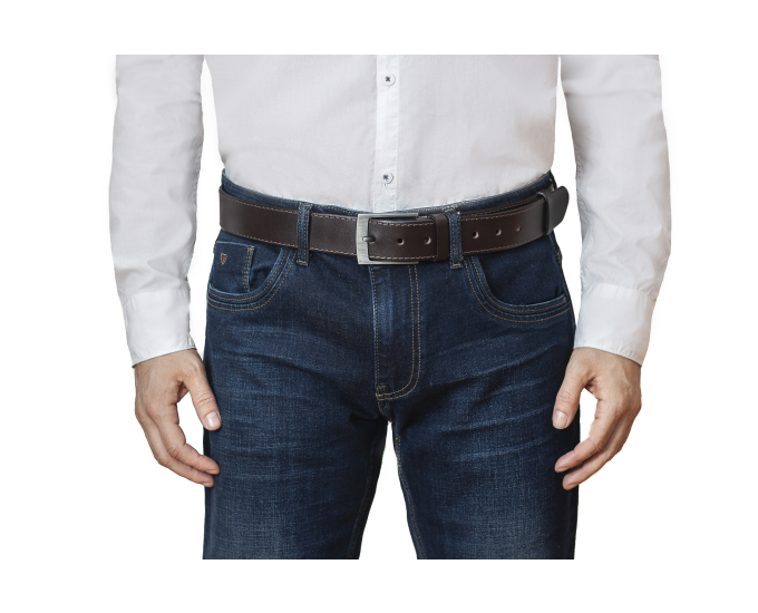 Pánský opasek kožený SEGALI jeans 35/1 hnědý