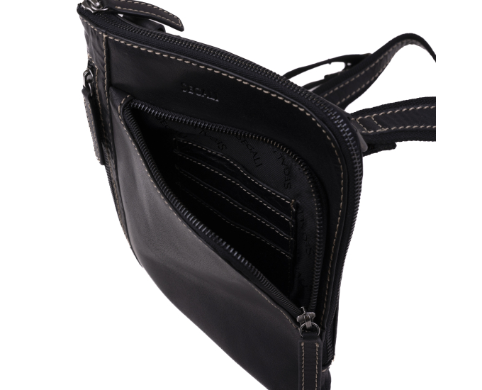 Pánská kožená taška přes rameno SEGALI 25579 černá