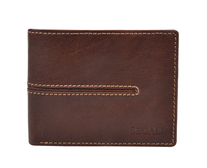 Pánská kožená peněženka s RFID SEGALI 7105 hnědá