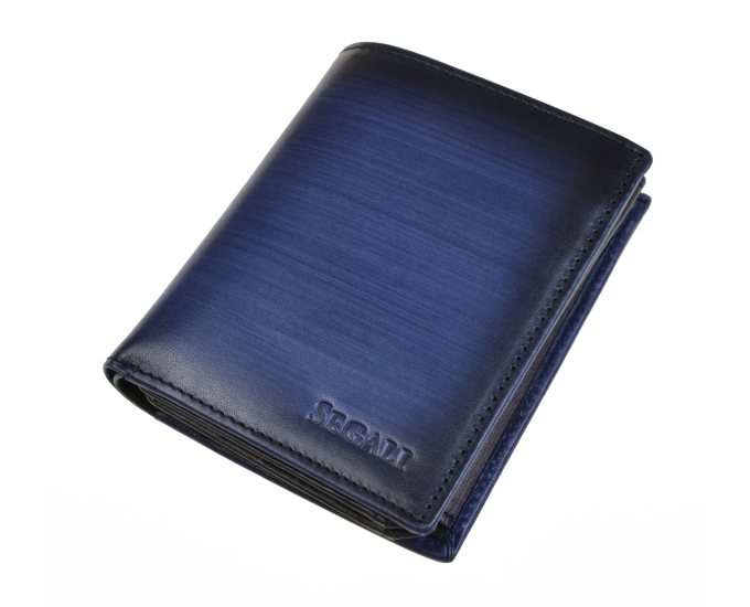 Pánská kožená peněženka SEGALI 929 204 2519 modrá/černá