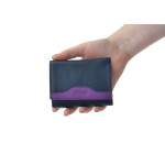 Dámská kožená peněženka SEGALI 61420 tm. modrá/fialová