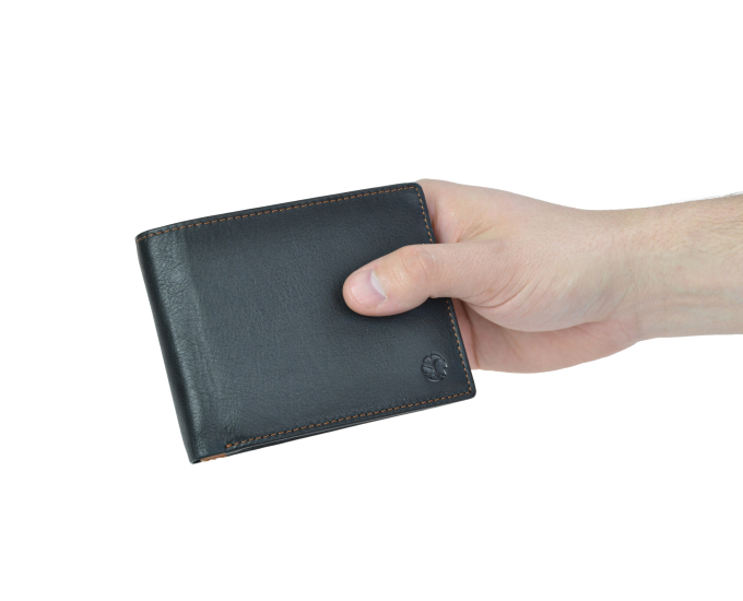 Pánská kožená peněženka SEGALI 614538 černá/koňaková