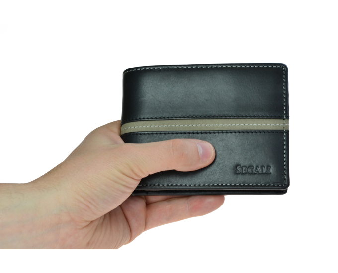 Pánská peněženka kožená SEGALI 720 137 2007 černá/šedá