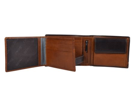 Pánská peněženka kožená SEGALI 753 115 2007 hnědá/koňaková