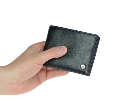 Pánská peněženka kožená SEGALI 907 114 026 černá/modrá