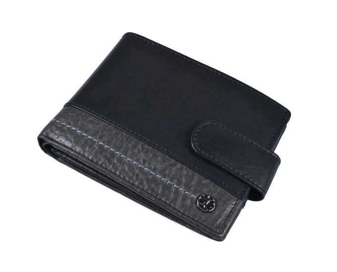 Pánská peněženka kožená SEGALI 951 320 005 l černá/šedá