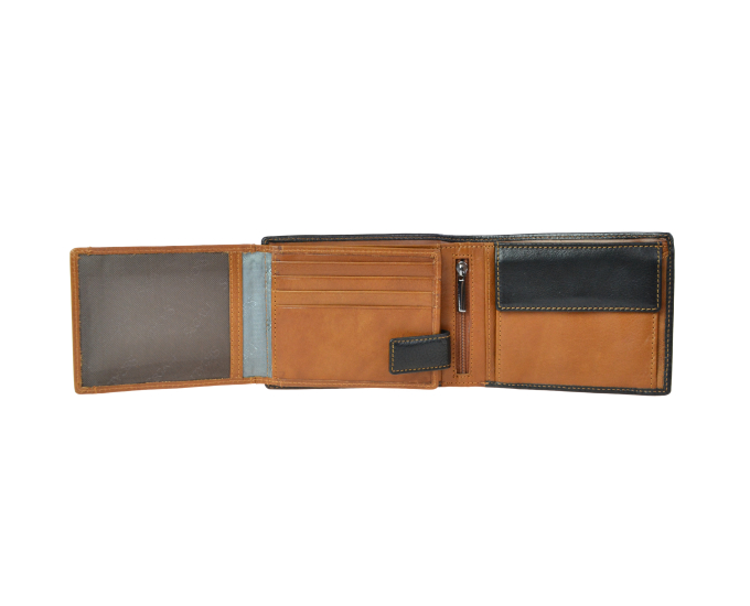 Pánská kožená peněženka SEGALI 907 114 2007 černá/koňak