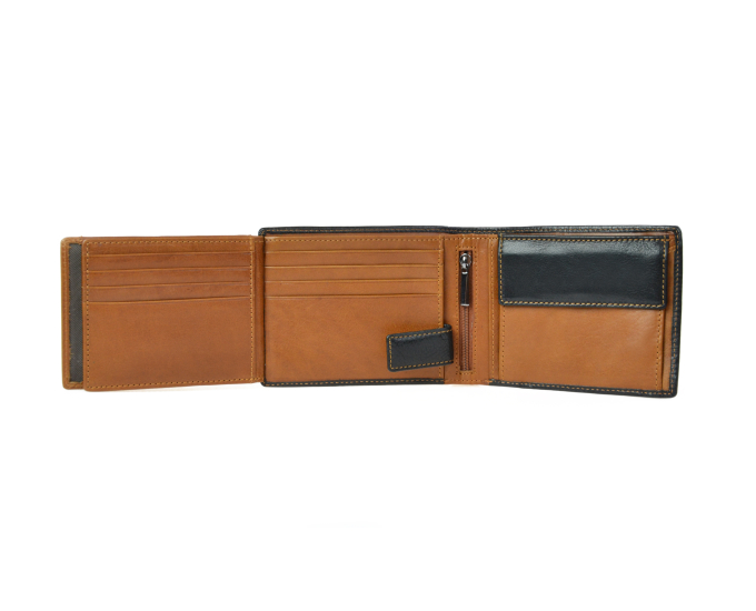 Pánská peněženka kožená SEGALI 907 114 2007 černá/koňak