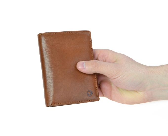 Pánská kožená peněženka SEGALI 101 A koňak/černá