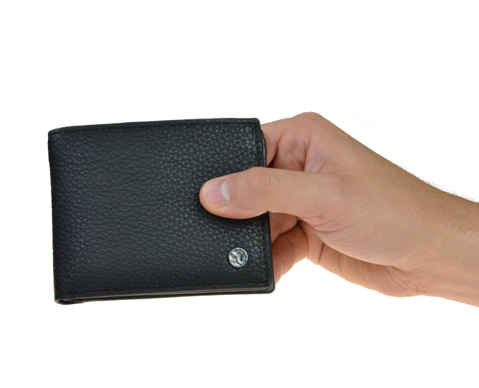 Pánská kožená peněženka SEGALI 725 166 2071 černá/šedá