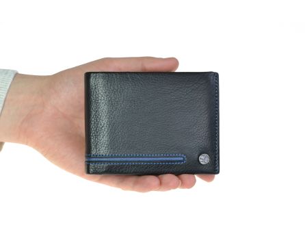 Pánská peněženka kožená SEGALI 753 115 2007 černá/modrá